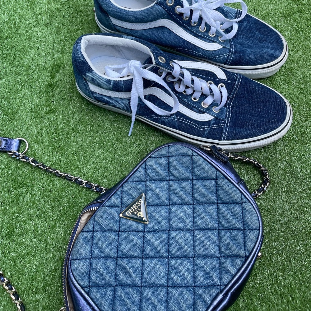 Guess Blue Quilted Crossbody Bag